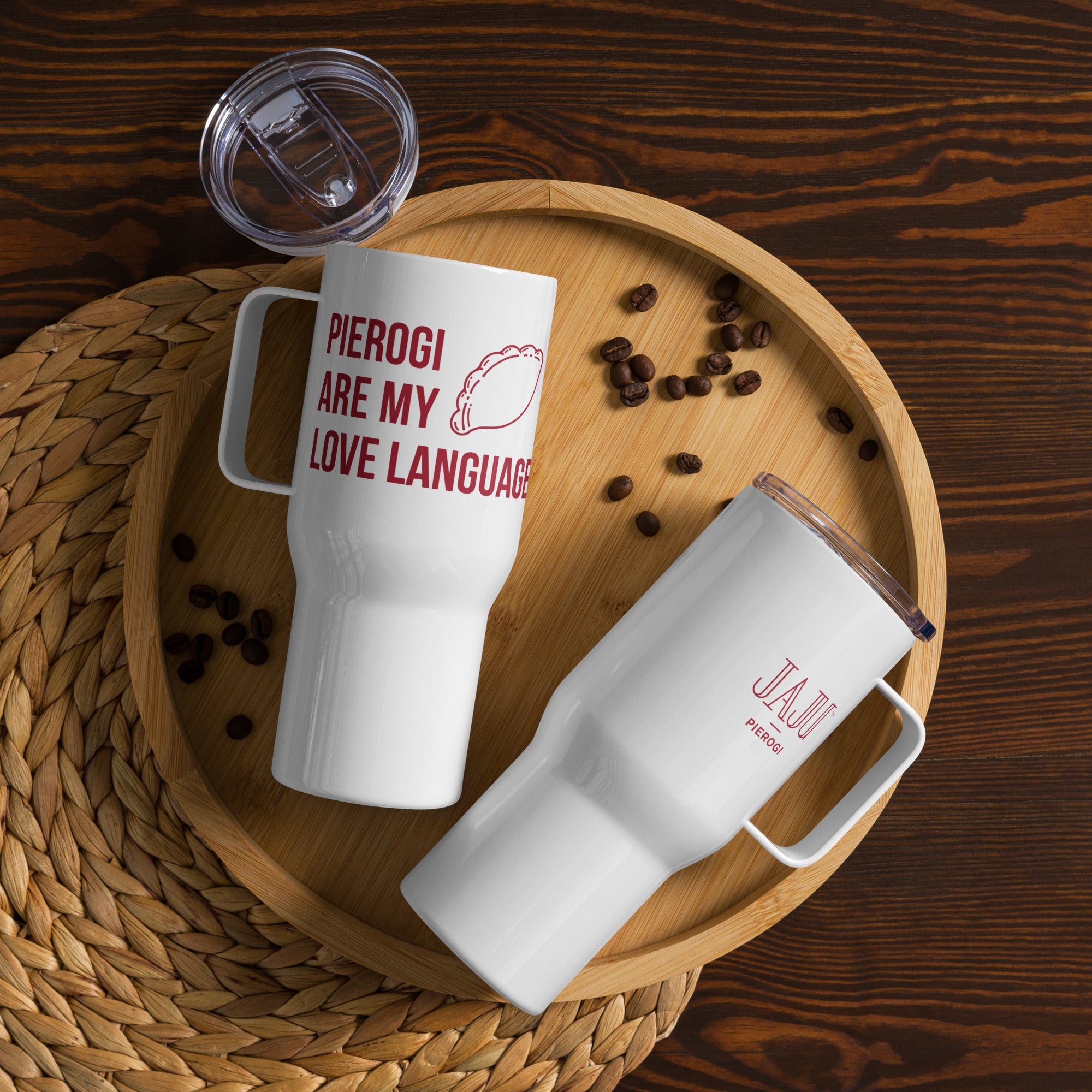 Pierogi are my love language travel mug